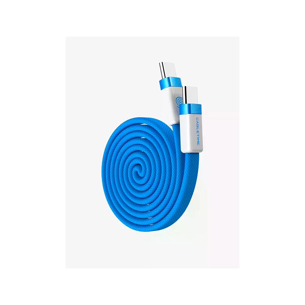 Кабель CABLETIME USB‑C to USB‑C магнитный плоский (100W, 1м) (CU16H) Синий