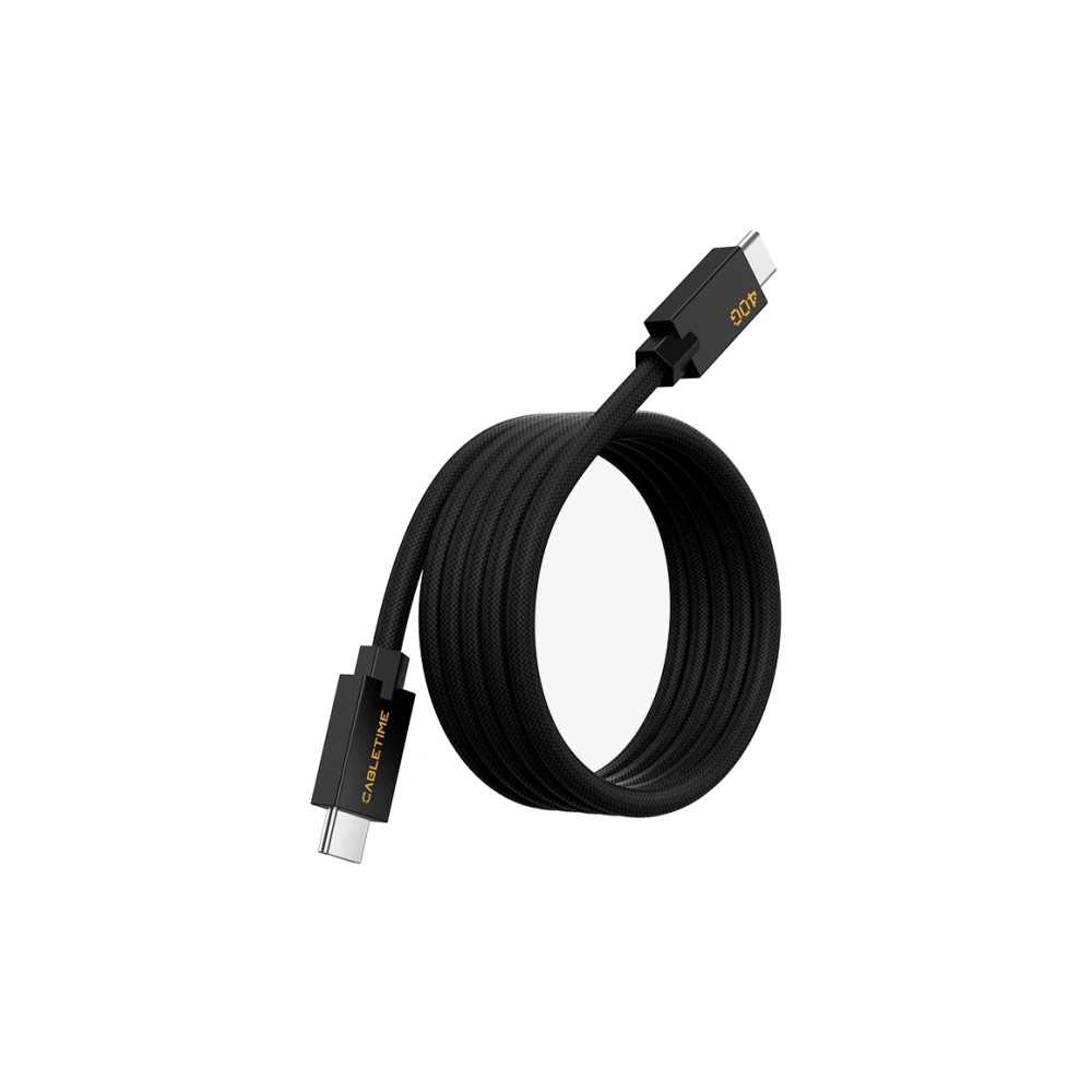 Кабель CABLETIME USB-C to USB-C магнитный (240W, 40Gbps, 8K, 1м) (CU4BH) Черный