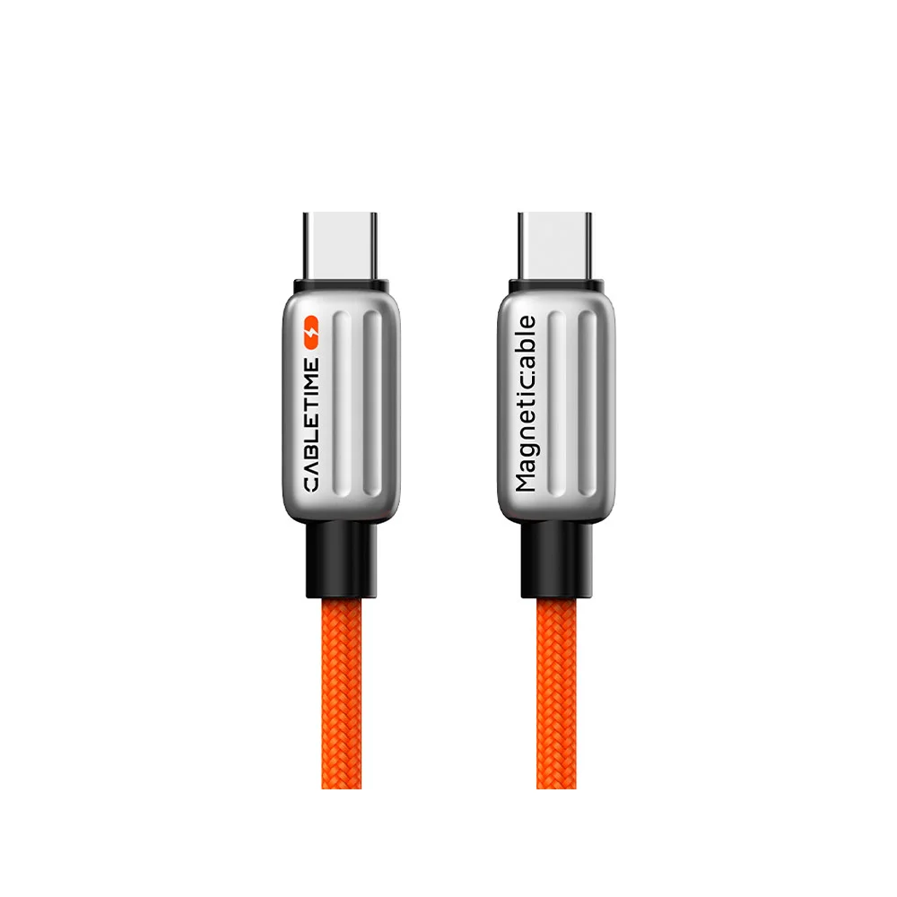 Купить Кабель CABLETIME USB-C to USB-C магнитный (240W, 1м) (CU06H) Оранжевый Кабель CABLETIME USB-C to USB-C магнитный (240W, 1м) (CU06H) Оранжевый