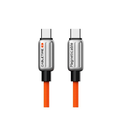Кабель CABLETIME USB-C to USB-C магнитный (240W, 1м) (CU06H) Оранжевый