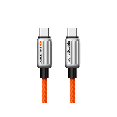 Купить Кабель CABLETIME USB-C to USB-C магнитный (240W, 1м) (CU06H) Оранжевый Кабель CABLETIME USB-C to USB-C магнитный (240W, 1м) (CU06H) Оранжевый