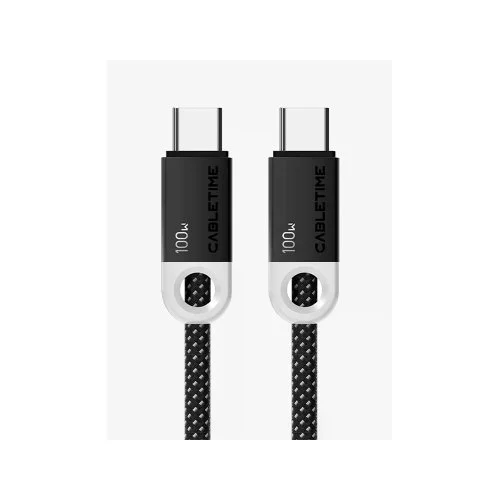 Купить Кабель CABLETIME USB-C to USB-C (100W, 1м) (CUP1H) Черный Кабель CABLETIME USB-C to USB-C (100W, 1м) (CUP1H) Черный
