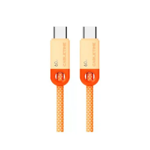 Купить Кабель CABLETIME USB-C to USB-C (60W, 1м) (CUP5H) Оранжевый Кабель CABLETIME USB-C to USB-C (60W, 1м) (CUP5H) Оранжевый