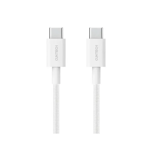 Купить Кабель Cuktech Type-C to Type-C Braided (CTC315P) (3A, 60W, 1.5м) Белый Кабель Cuktech Type-C to Type-C Braided (CTC315P) (3A, 60W, 1.5м) Белый