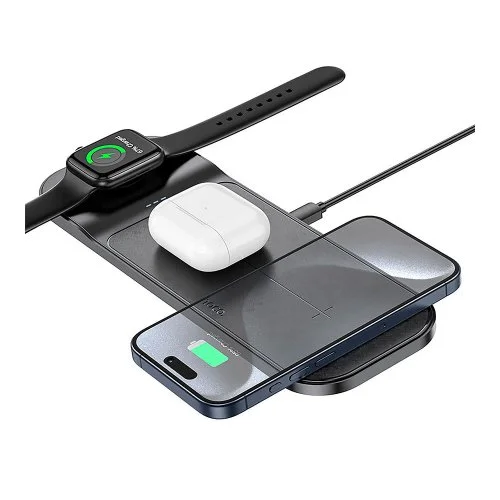 Купить Беспроводное зарядное устройство HOCO CQ5 Step 3-in-1 (iWatch) Черный Беспроводное зарядное устройство HOCO CQ5 Step 3-in-1 (iWatch) Черный