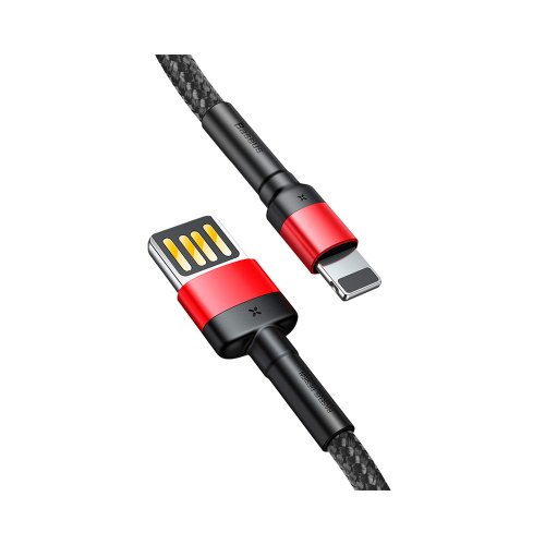 Кабель Baseus Cafule USB to Lightning (2.4A, 1м) (CALKLF-G91) Красный+Черный