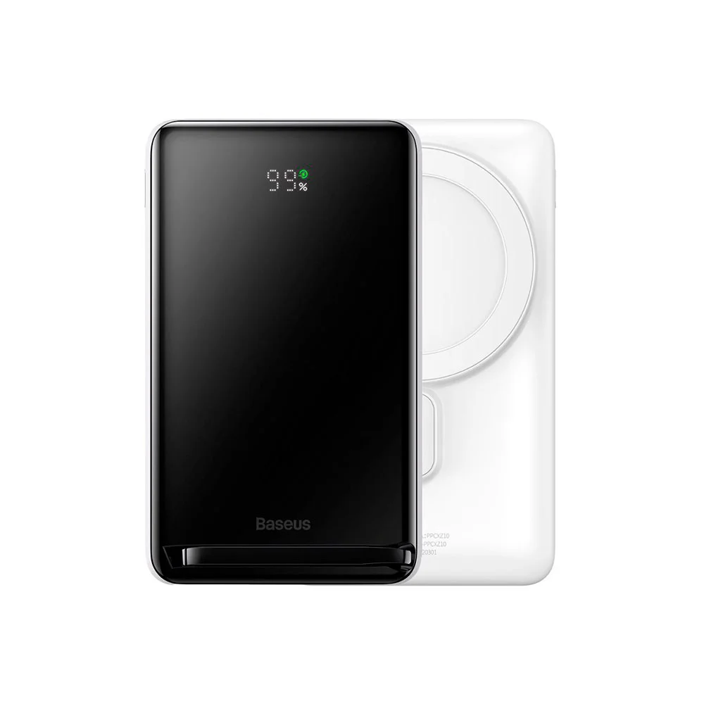 Внешний аккумулятор Baseus Magnetic Bracket Wireless 10000mAh 20W (PPCX000002) Белый