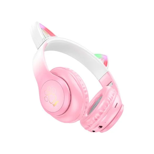 Купить Беспроводные наушники Hoco W42 Cat Ears Cherry Blossom (Розовый) Беспроводные наушники Hoco W42 Cat Ears Cherry Blossom (Розовый)
