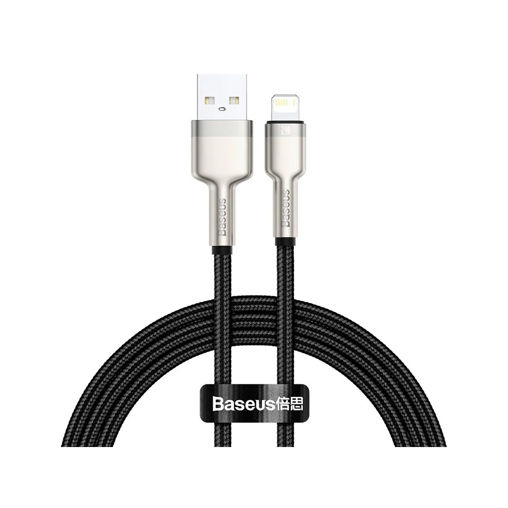 Кабель Baseus Cafule Series Metal Data Cable USB to Lightning (2.4A ,1m) (CALJK-A01) Чёрный