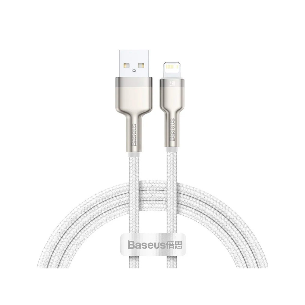 Кабель Baseus Cafule Series Metal Data Cable USB to Lightning (2.4A ,1m) (CALJK-A02) Белый