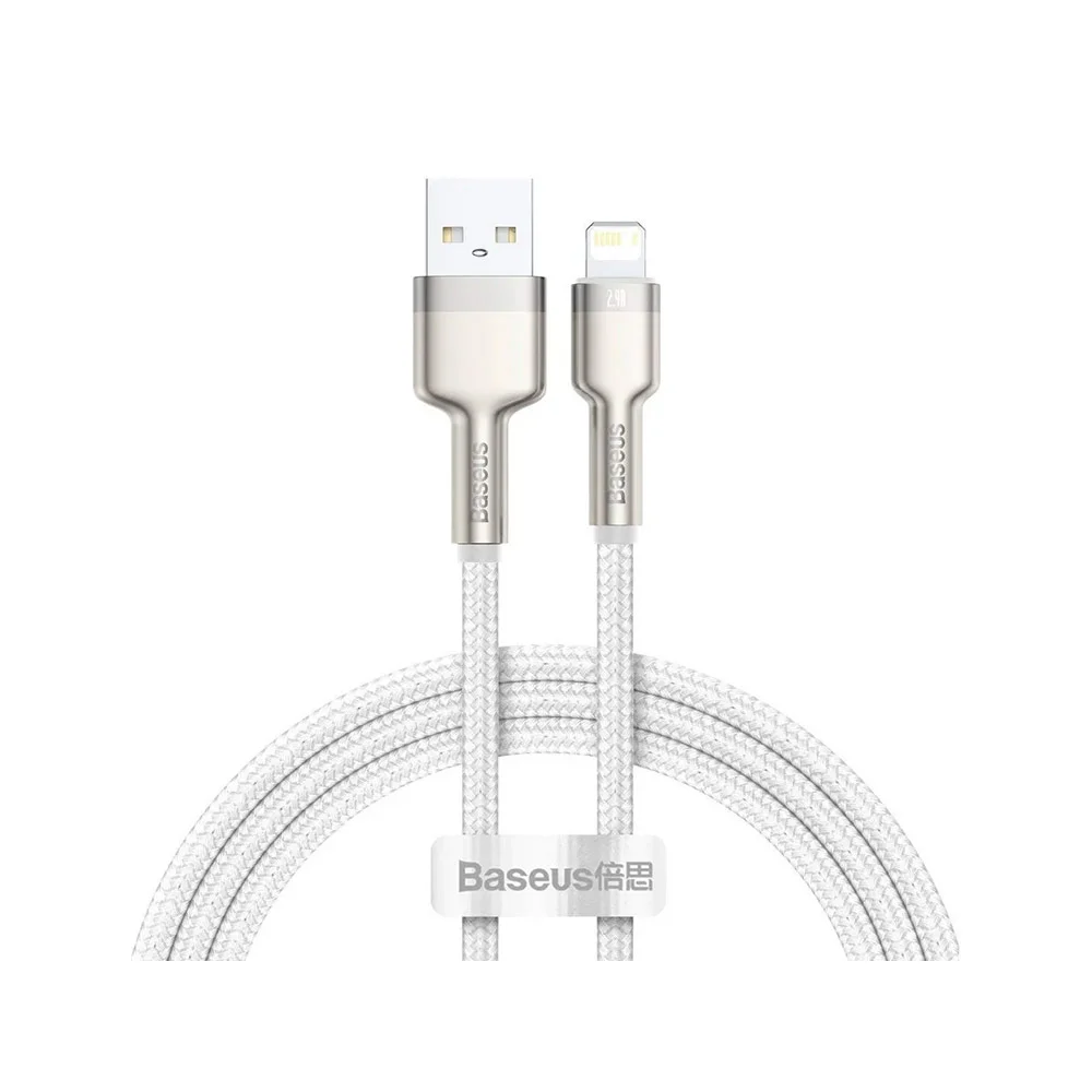 Кабель Baseus Cafule Series Metal Data Cable USB to Lightning (2.4A ,1m) (CALJK-A02) Белый