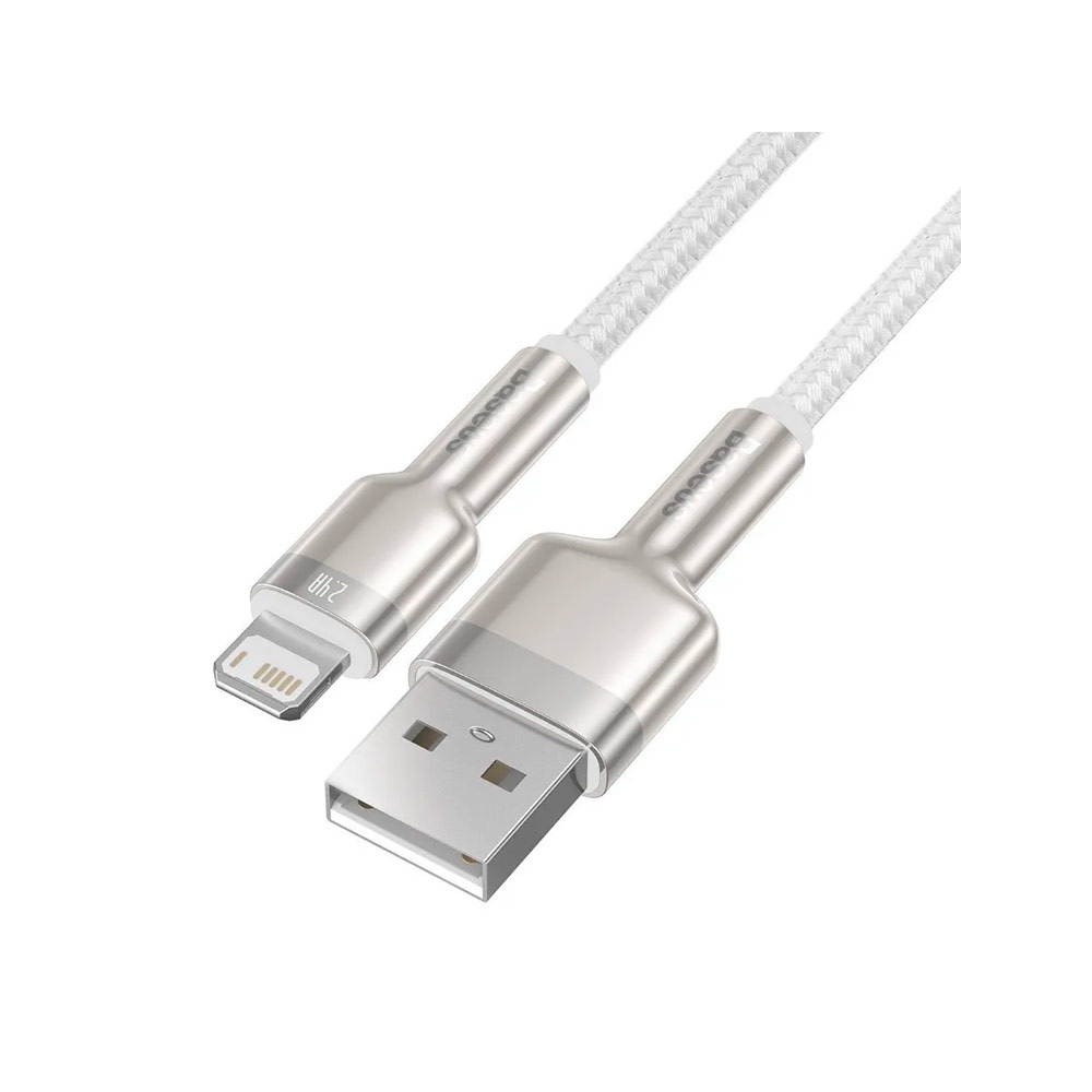 Кабель Baseus Cafule Series Metal Data Cable USB to Lightning (2.4A ,1m) (CALJK-A02) Белый