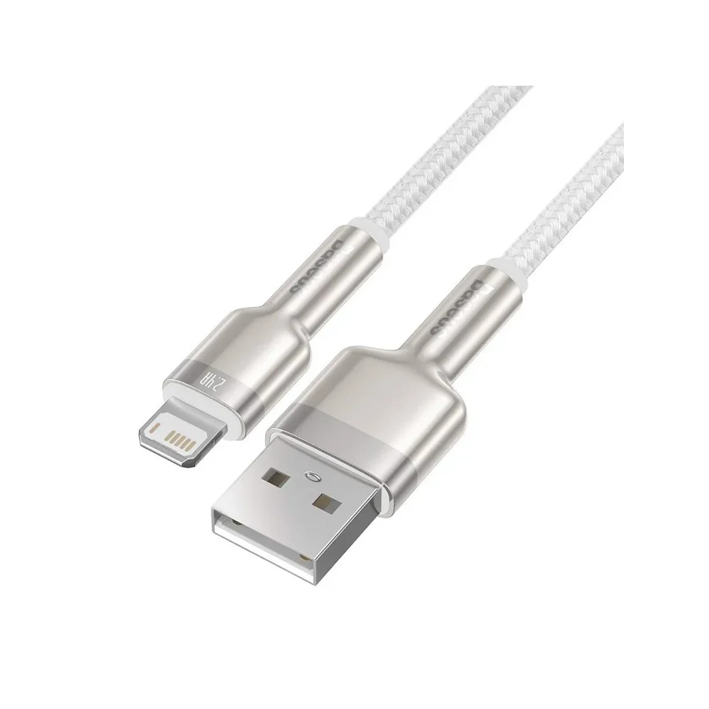 Купить Кабель Baseus Cafule Series Metal Data Cable USB to Lightning (2.4A ,1m) (CALJK-A02) Белый Кабель Baseus Cafule Series Metal Data Cable USB to Lightning (2.4A ,1m) (CALJK-A02) Белый