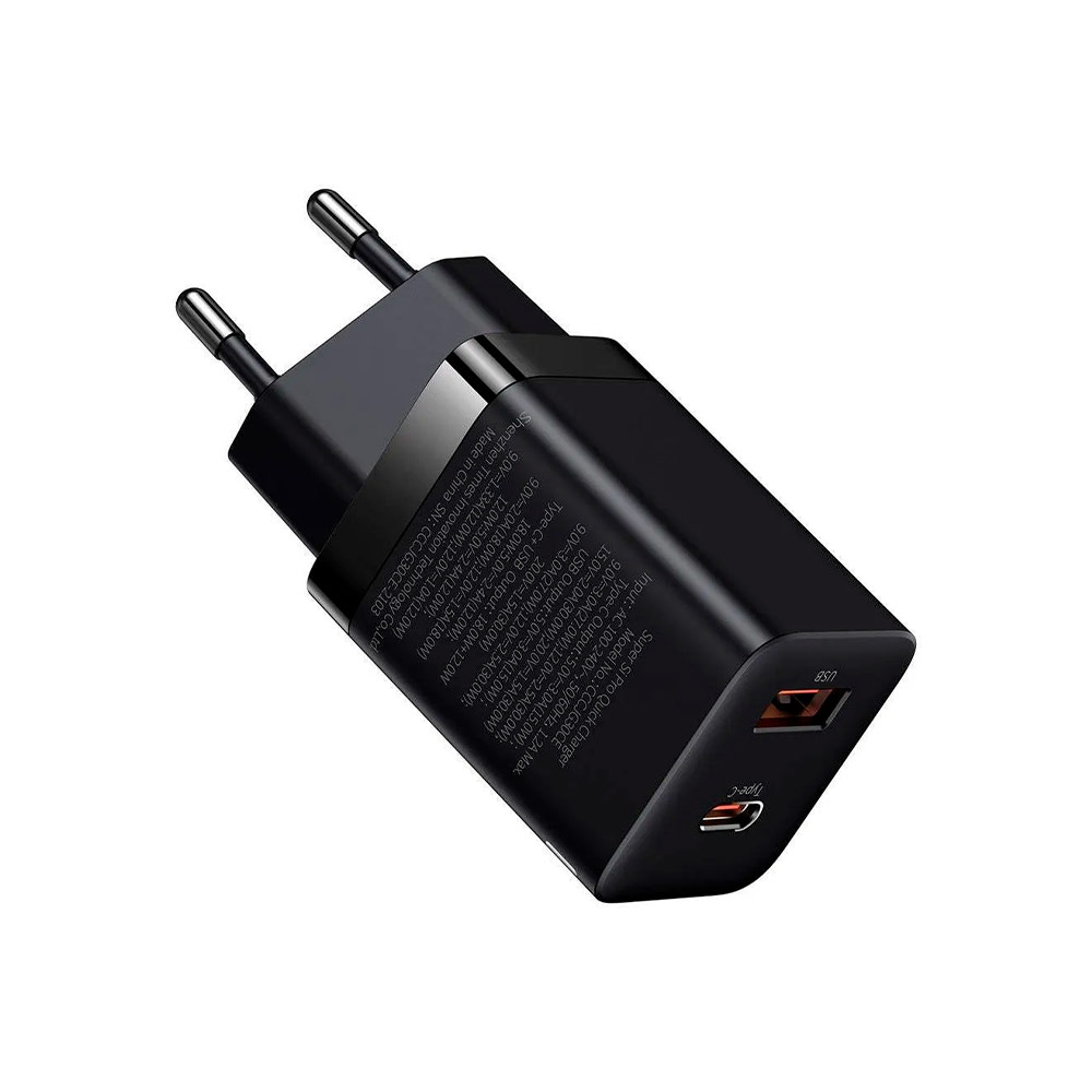 Сетевая зарядка Baseus Super Si Pro Quick Charger C+U 30W (PD, QC) (CCSUPP-E01) Черный
