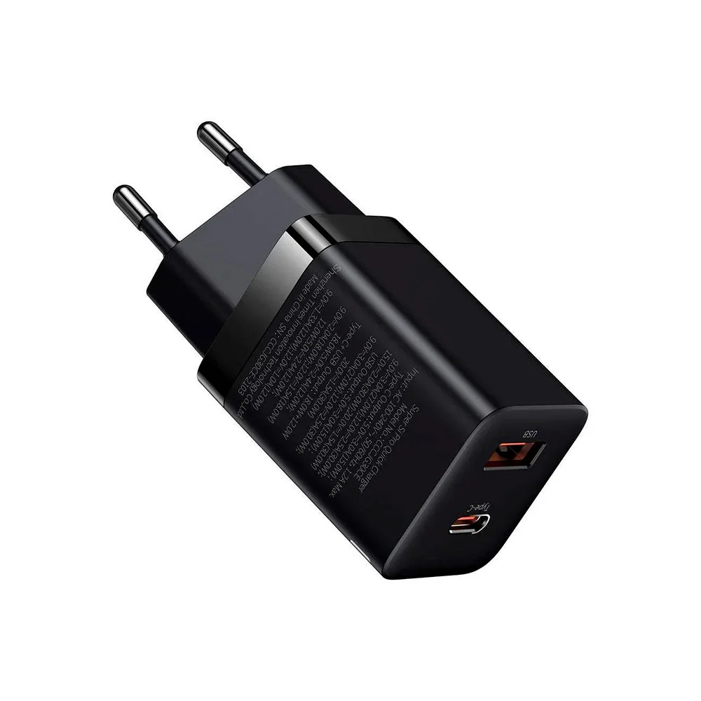 Купить Сетевая зарядка Baseus Super Si Pro Quick Charger C+U 30W (PD, QC) (CCSUPP-E01) Черный Сетевая зарядка Baseus Super Si Pro Quick Charger C+U 30W (PD, QC) (CCSUPP-E01) Черный